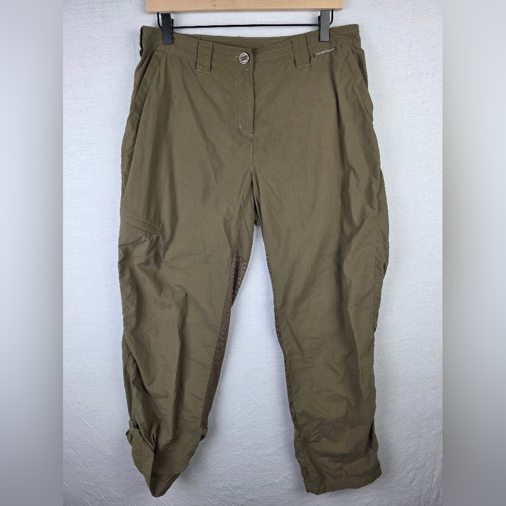 Exofficio Insect Shield Hiking Pants Nylon Green Lightweight size 12 Women's